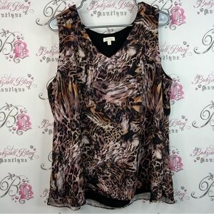 Laura tank top leopard cheetah print Stylish Animal Print Sleeveless Blouse